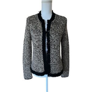 J. McLaughlin Aurelle Metallic Fringe Cardigan